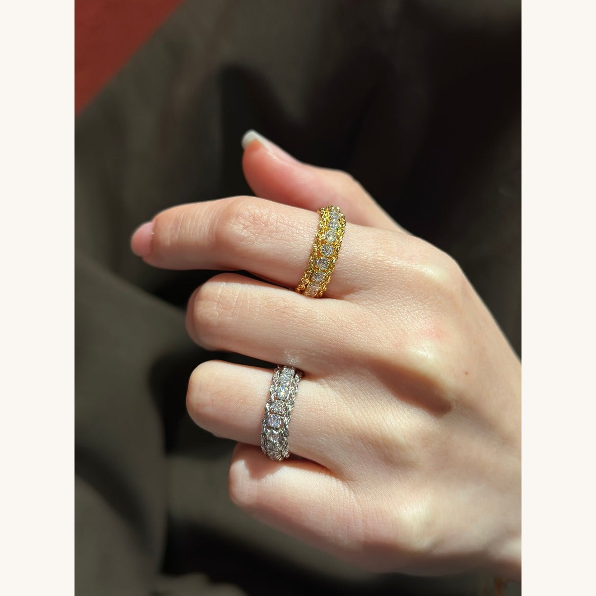 Italian Twist CZ Bracelet & Ring (JB48555)