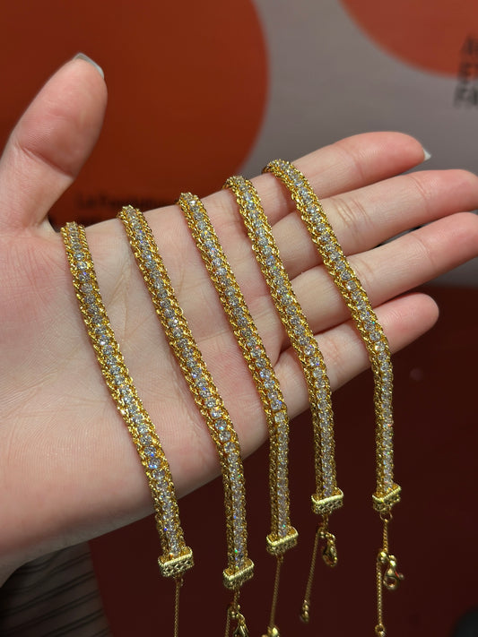 Italian Twist CZ Bracelet & Ring (JB48555)
