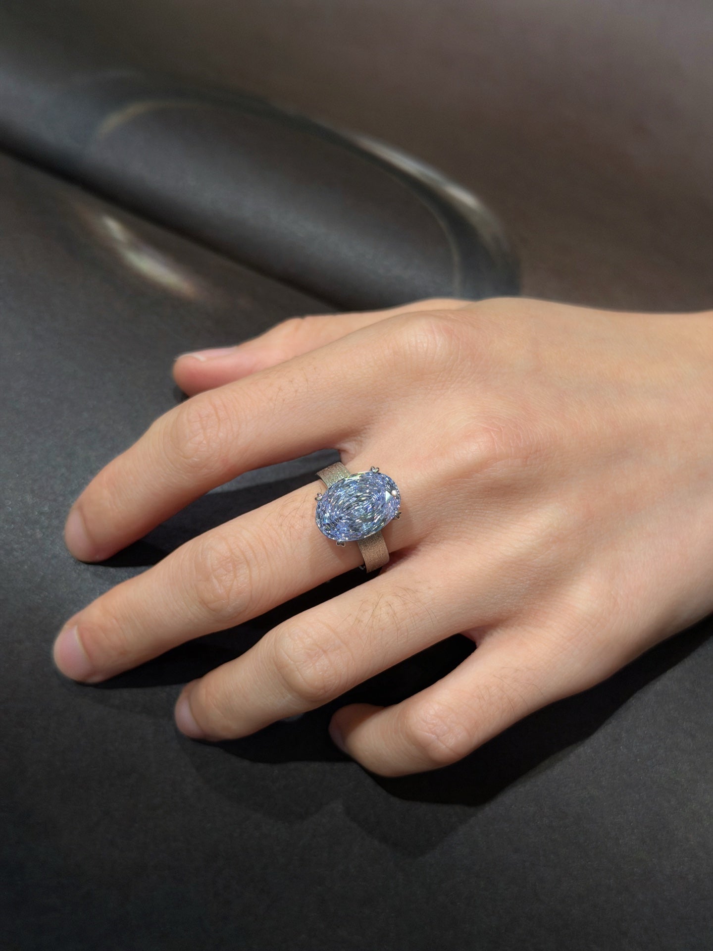 Matte Oval CZ Ring (JR6077)