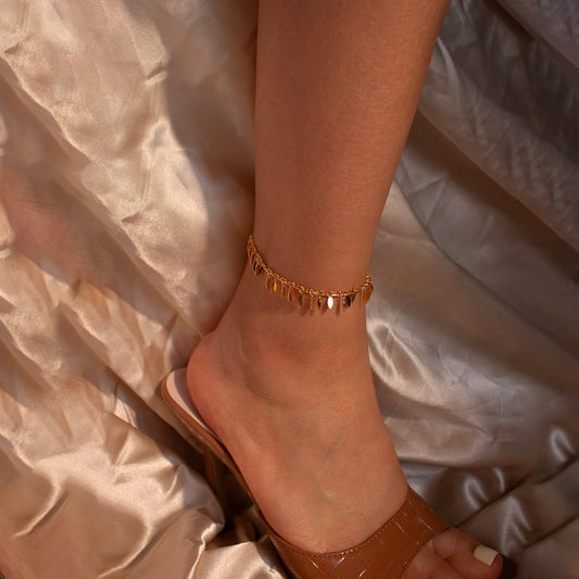 Gold Leaf Chacha Anklet: Party Ankle Bracelet