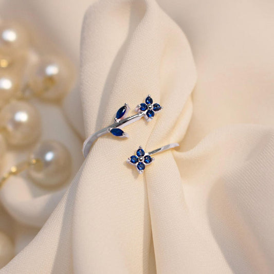Blue Sapphire 925 Sterling Silver Ring Birth Flower Something Blue Ring for her best gift