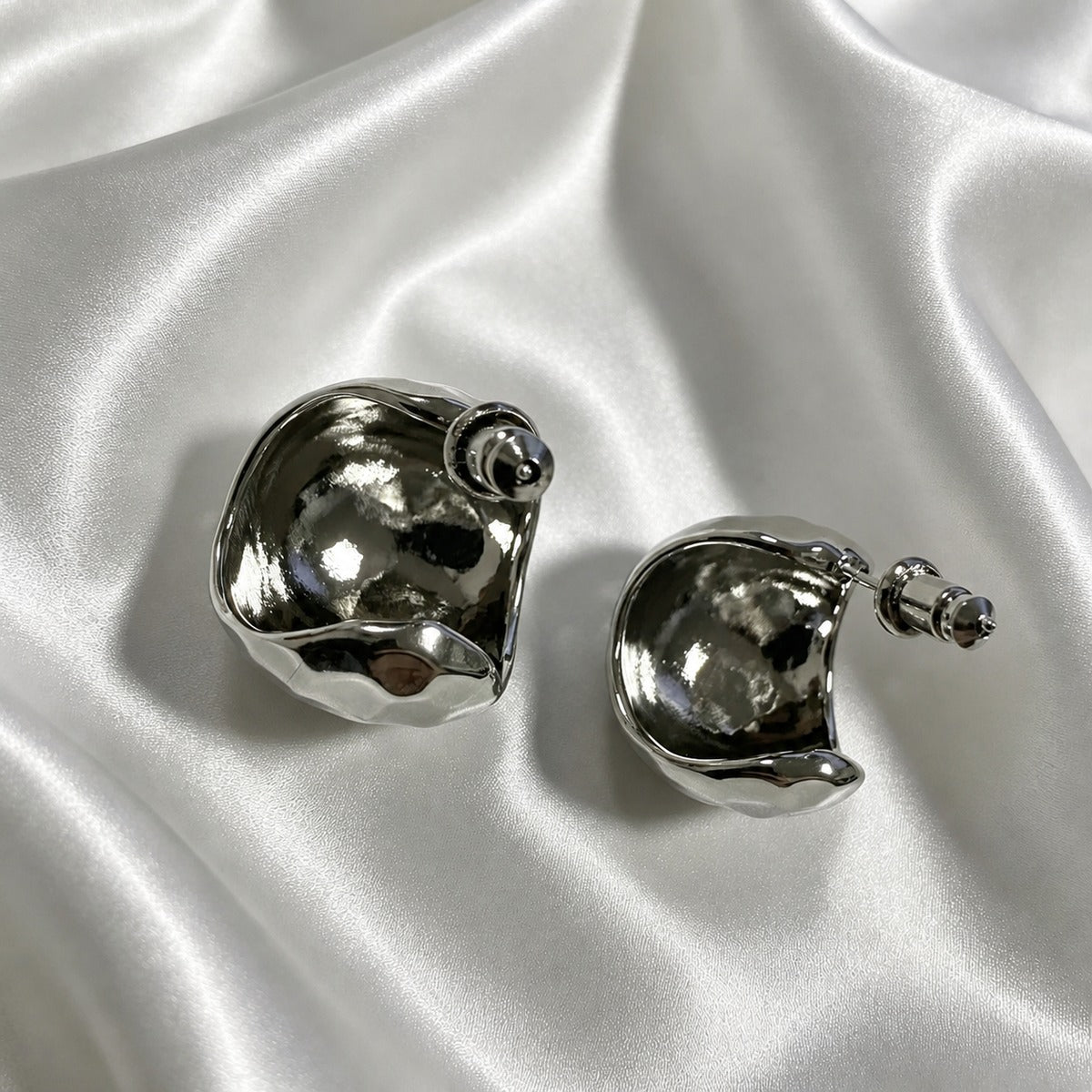Hammered Dome Stud Earrings