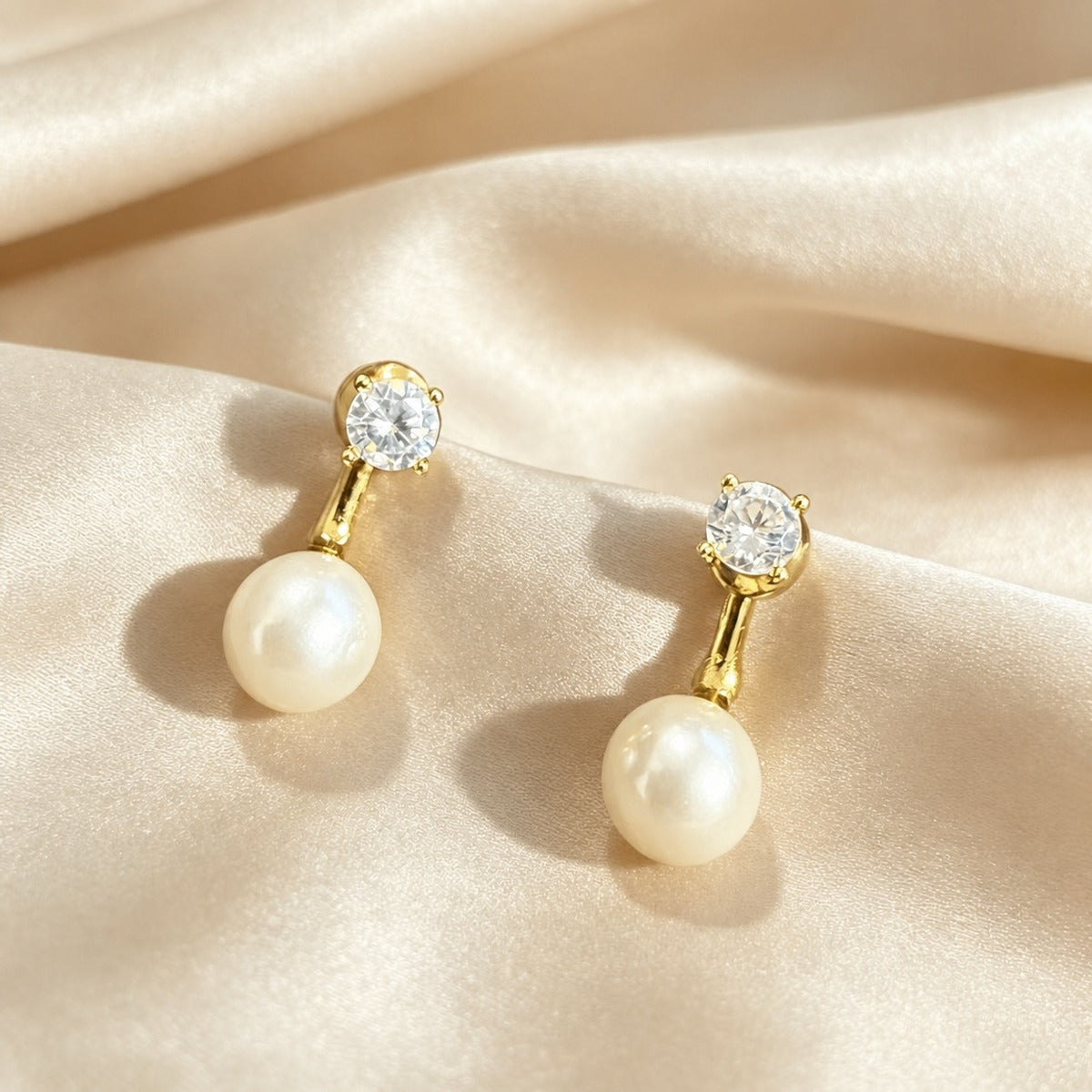 Pearl Drop Crystal Earrings