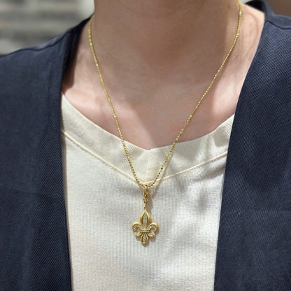 Brushed Flower Pendant Necklace (JP10388)