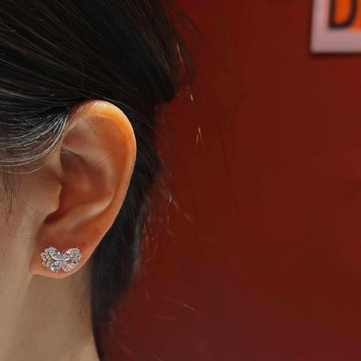 Butterfly CZ Stud Earrings (JE7006)