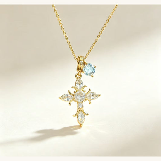 CZ Cross Pendant Necklace