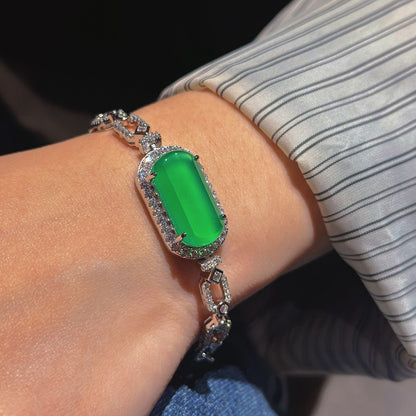 Chalcedony Peace-Buckle O-Ring Bracelet (JL786673)