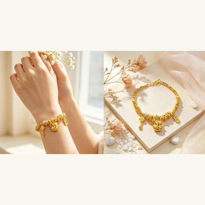 Gold Beaded Charm Bracelet II