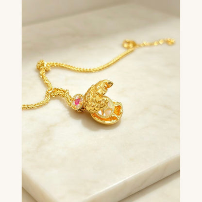 Gold Crescent Moon Pendant Necklace