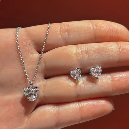 Heart CZ Necklace & Earring Set (JN40426172)