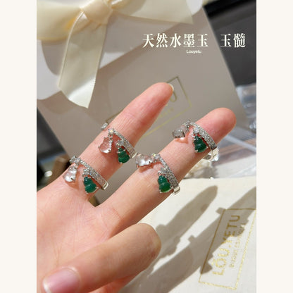 Ink-Jade Chalcedony Gourd Ring (JR6121)