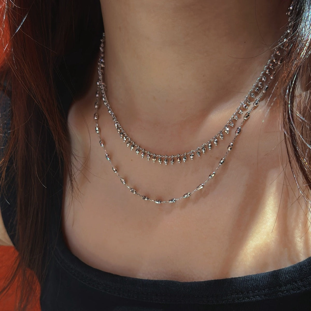 Italian Oval Orb Chain Necklace (JN6062)
