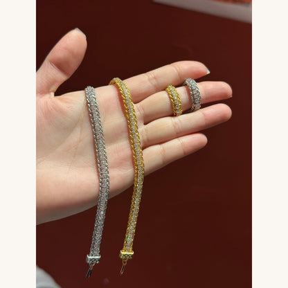 Italian Twist CZ Bracelet & Ring (JB48555)