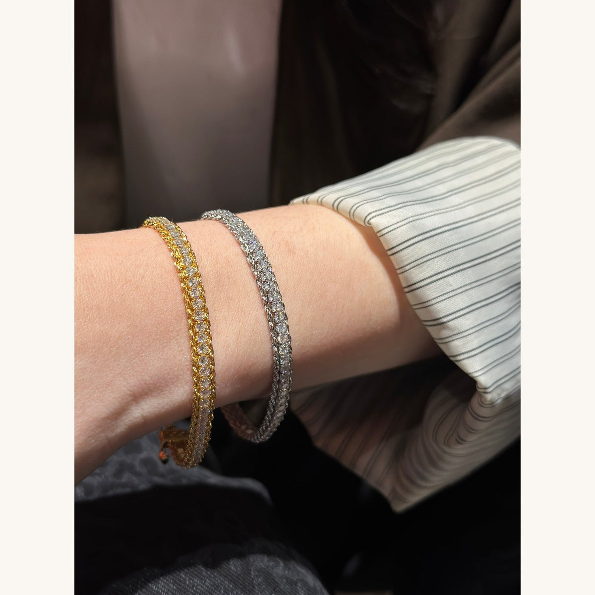 Italian Twist CZ Bracelet & Ring (JB48555)