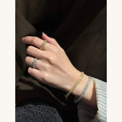 Italian Twist CZ Bracelet & Ring (JB48555)