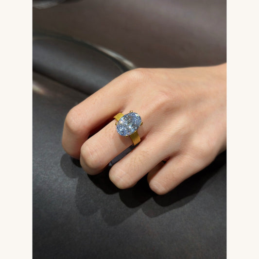 Matte Oval CZ Ring (JR6077)