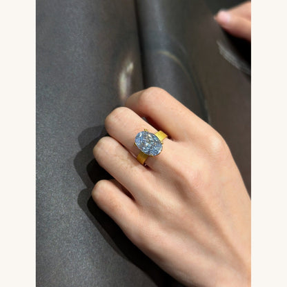 Matte Oval CZ Ring (JR6077)
