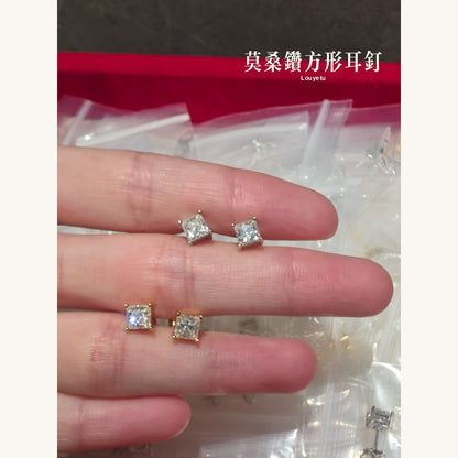 Moissanite Princess Stud Earrings (1.2ctw) (GSE12)