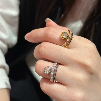 Rhombus CZ Double-Layer Ring (JR6101)