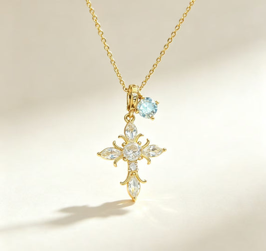 CZ Cross Pendant Necklace