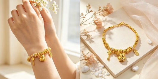 Gold Beaded Charm Bracelet II