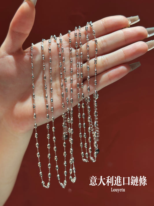 Italian Oval Orb Chain Necklace (JN6062)