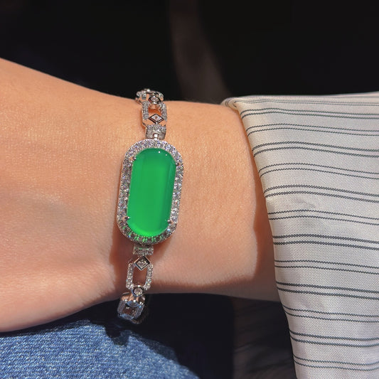 Chalcedony Peace-Buckle O-Ring Bracelet (JL786673)