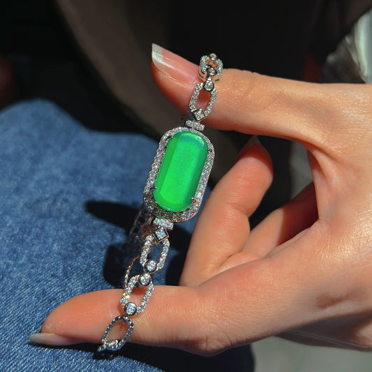 Chalcedony Peace-Buckle O-Ring Bracelet (JL786673)