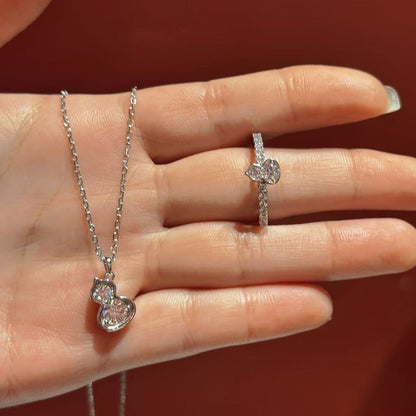Gourd CZ Necklace & Ring Set (JN40907254)