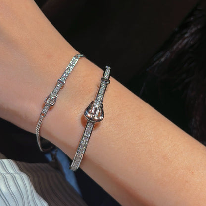 Belt-Buckle Pavé CZ Bangle & Bracelet (JBRL6000)