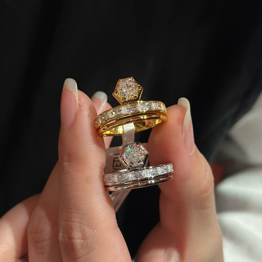 Rhombus CZ Double-Layer Ring (JR6101)