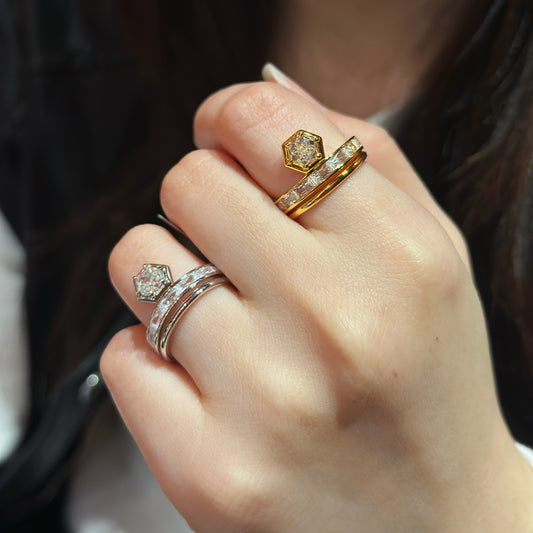 Rhombus CZ Double-Layer Ring (JR6101)