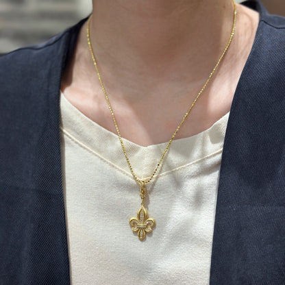 Brushed Flower Pendant Necklace (JP10388)