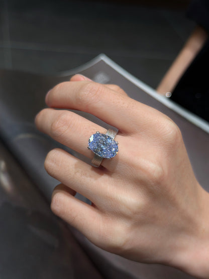 Matte Oval CZ Ring (JR6077)