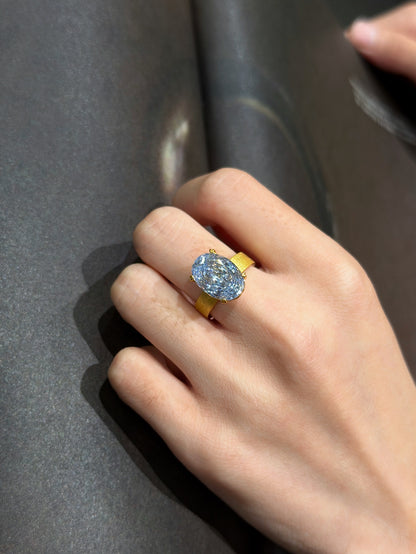 Matte Oval CZ Ring (JR6077)