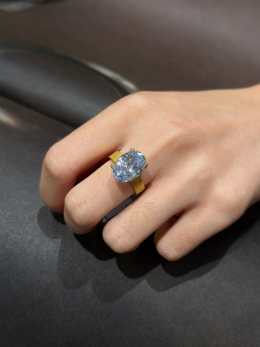 Matte Oval CZ Ring (JR6077)