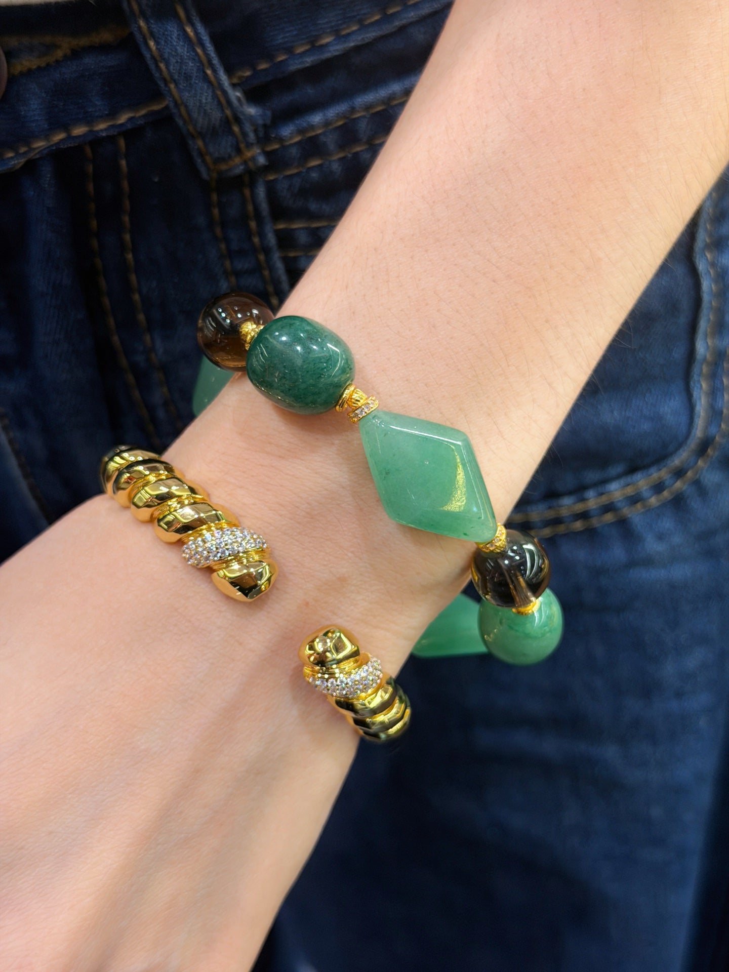 Aventurine & Smoky-Quartz Bracelet (JL59549)