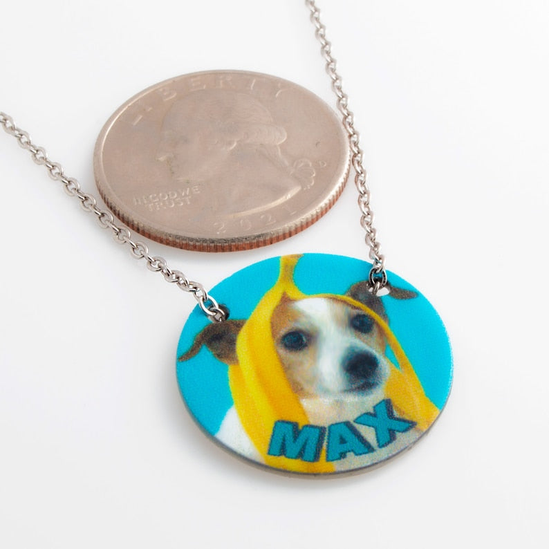 Personalized Pet Photo Necklace: Custom Dog Remembrance Gift
