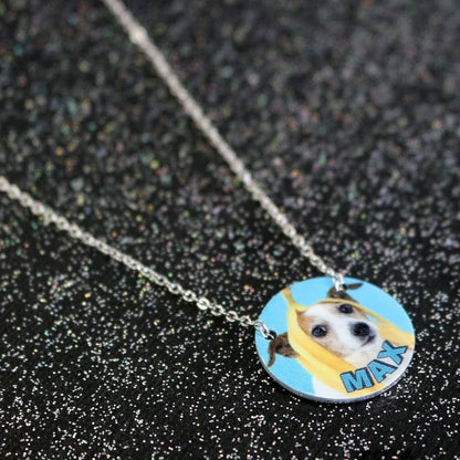 Personalized Pet Photo Necklace: Custom Dog Remembrance Gift