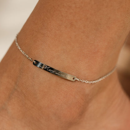 Custom Initial Anklet: Personalized 16K Plated Ankle Bracelet