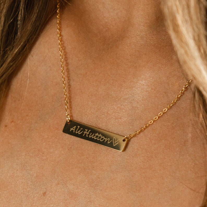 Personalized 16k Gold Plated Name Necklace: Custom Jewelry Gift