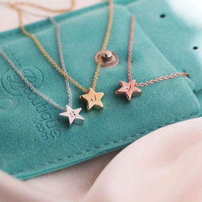 Dainty Star Anklet: Hand-Stamped 16K Plated Ankle Bracelet