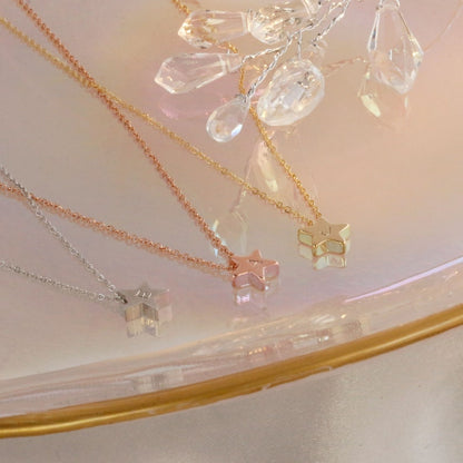 16K Gold Star Initial Necklace: Personalized Dainty Jewelry