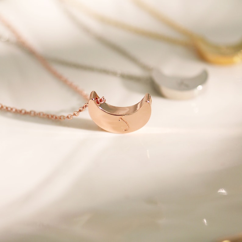 Handmade Moon Initial Anklet: Personalized Celestial Charm