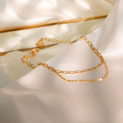 Gold Double Layered Bracelet: Personalized Initial Charm