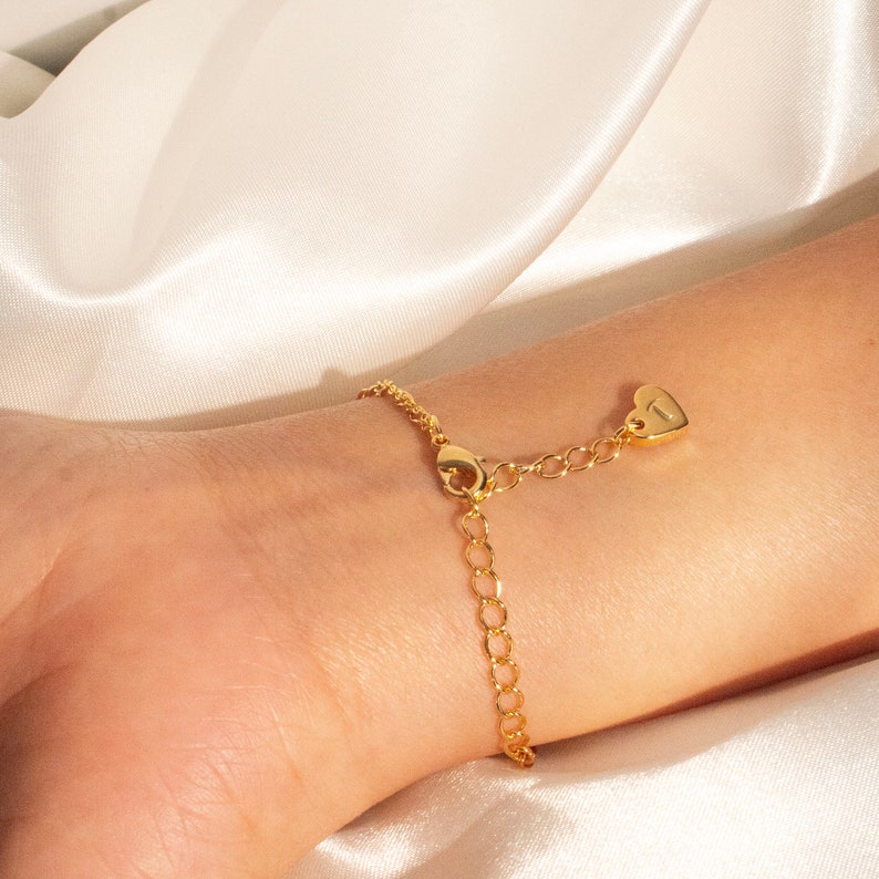 Gold Double Layered Bracelet: Personalized Initial Charm