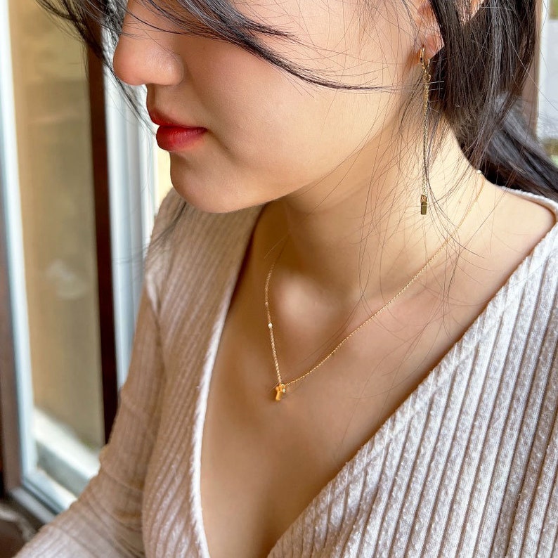 Cross initial gold necklaces Gold Pendant Cross Necklaces for Women Gift for Her Gold plated Cross Necklace