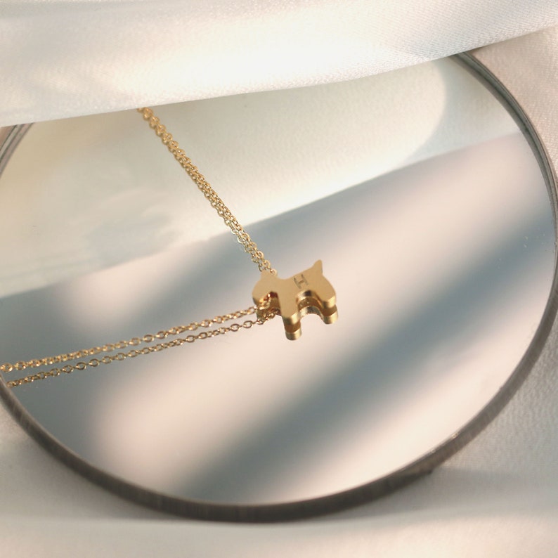 Gold Dog Anklet: Hand Stamped Initial, Personalized Puppy Charm