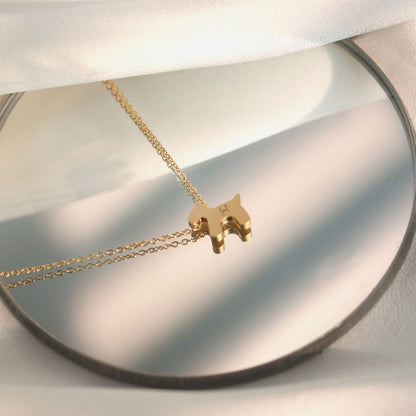 Gold Dog Anklet: Hand Stamped Initial, Personalized Puppy Charm