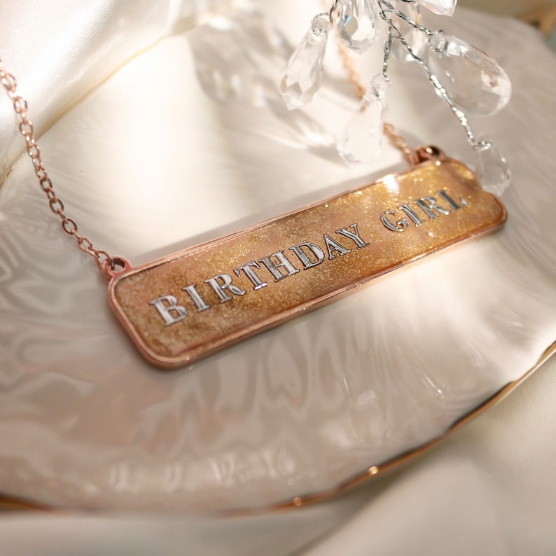 Gold Sparkle Bar Necklace: Personalized Name, Birthday Gift